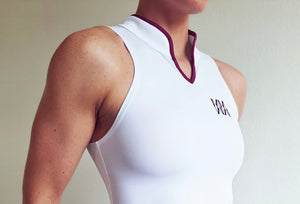 White stretchy womens golf vest