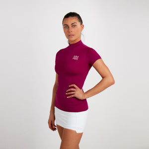 Sustainable womens high neck golf t-shirt