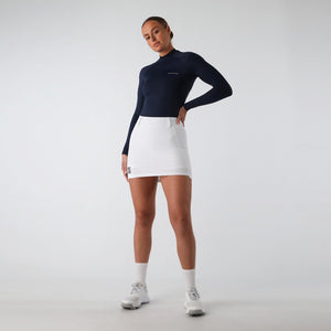 Sustainable womens navy golf compression top