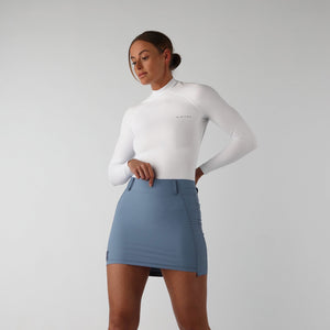 Sustainable womens white golf compression top